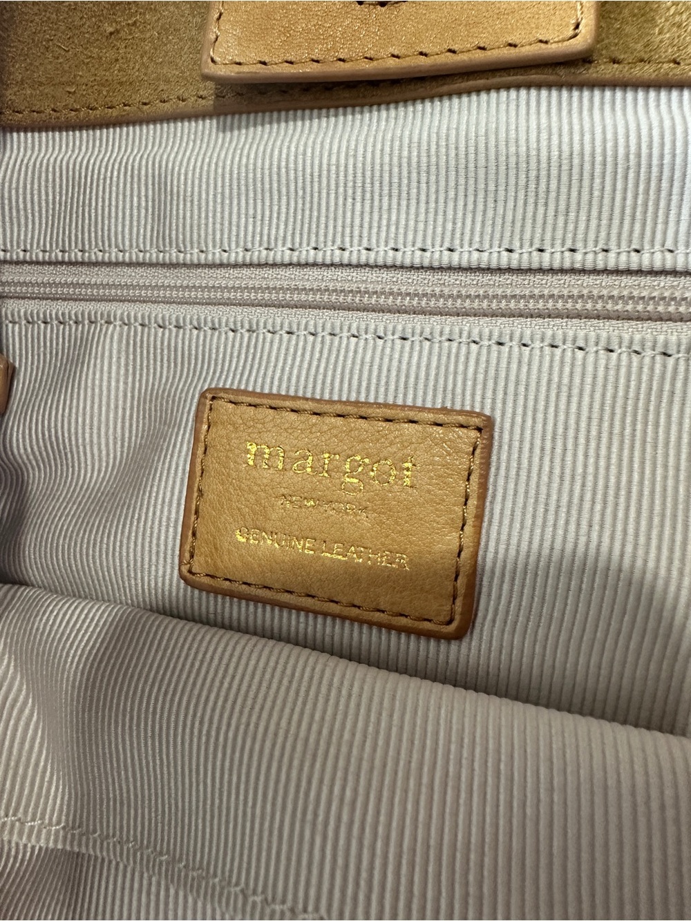 margot Suede Shoulder Bag in Cognac Brown - Picture 5 of 5